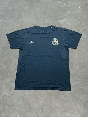 ☀️ Adidas Mexico National Soccer Team Double Sided Graphic Tee Mens Size M Black